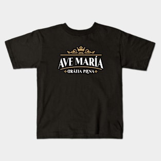 Ave Maria Schubert Latin Mass Blessed Mother Hail Mary Lady Kids T-Shirt